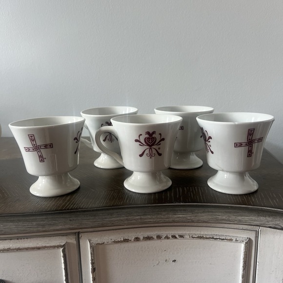 Vintage Walker China Ohio Dutch Pantry Restaurant Coffee Cup Lot Of 5‎